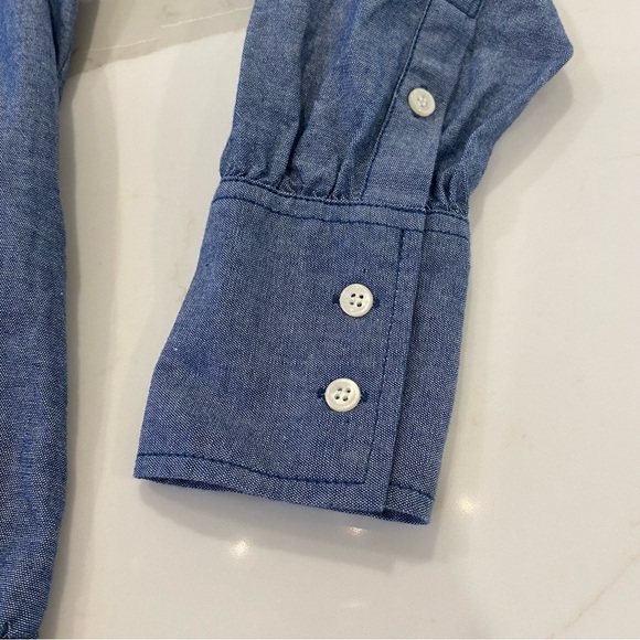 J.Crew Denim Long Sleeve button down body suit - Picture 4 of 7